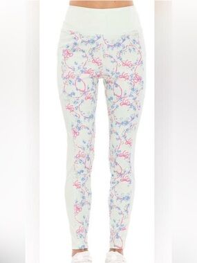 Shabby Chic Mint Green Floral Leggings